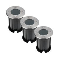 HOFTRONIC™ 3x Maisy dimbare LED Grondspot rond RVS excl. lichtbron IP67 straal waterdicht 3 jaar garantie