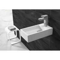 Wiesbaden Lotte - Fontein Rechts - 40x22x10cm - Solid Surface Mat Wit Wiesbaden Lotte - Fontein Rechts - 40x22x10cm - Solid Surface Mat Wit