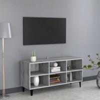 Tv-meubel met metalen poten 103,5x30x50 cm grijs sonoma eiken