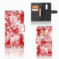 Telefoonhoesje met Naam Nokia 5 Angel Skull Rood - thumbnail