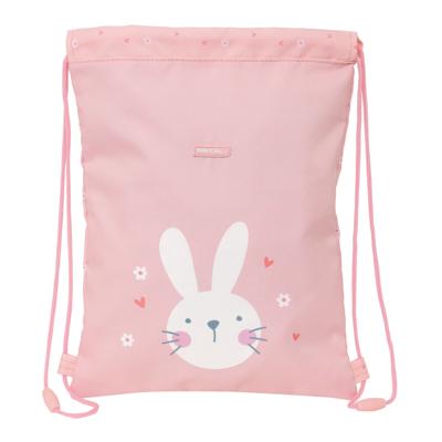 Rugtas met Koordjes Safta Bunny Roze 26 x 34 x 1 cm