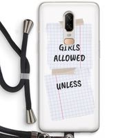 No Girls Allowed Unless: OnePlus 6 Transparant Hoesje met koord
