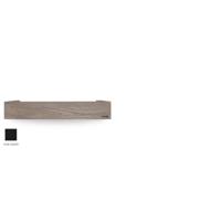 Looox Wooden Shelf BoX 60 cm, massief eiken old grey, bodemplaat mat zwart