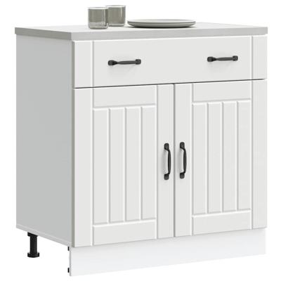 Keuken onderkast Lucca bewerkt hout wit