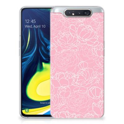 Samsung Galaxy A80 | TPU Case | White Flowers