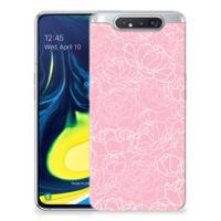Samsung Galaxy A80 | TPU Case | White Flowers