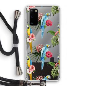 Kleurrijke papegaaien: Samsung Galaxy S20 Transparant Hoesje met koord