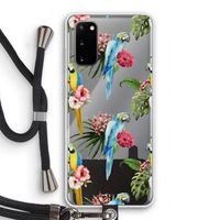 Kleurrijke papegaaien: Samsung Galaxy S20 Transparant Hoesje met koord