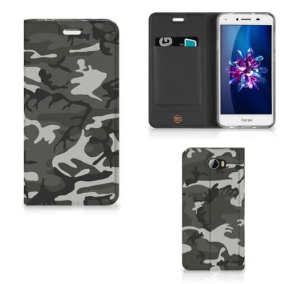 Huawei Y5 2 | Y6 Compact | Hoesje met Magneet | Army Light