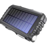 Denver PSO-20010 MK2 Solar-powerbank 20000 mAh Antraciet Zaklamp, Statusweergave