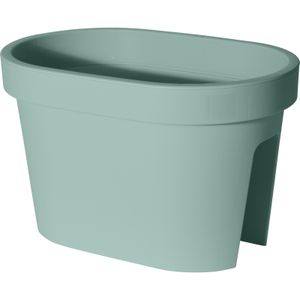 Balkon plantenpot/bloempot mint groen 40 x 25 cm ovaal van kunststof