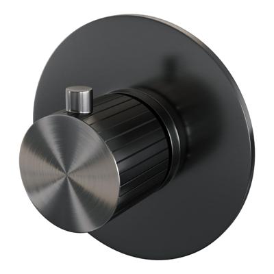 BRAUER Stripe Inbouwthermostaat - in- en afbouwdelen - gunmetal geborsteld PVD 5-GM-351
