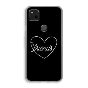 Friends heart black: Google Pixel 4a Transparant Hoesje