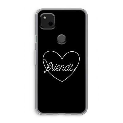 Friends heart black: Google Pixel 4a Transparant Hoesje