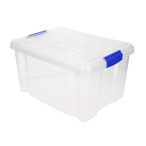 4x Opslagbakken/organizers met deksel 5 liter 29 cm transparant