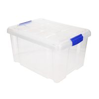 4x Opslagbakken/organizers met deksel 5 liter 29 cm transparant