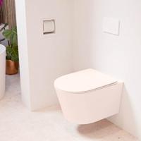 Wandcloset Mondiaz Lavie | Zonder spoelrand | Incl.Toiletzitting-Rosee | Keramiek | Rosee Wandcloset Mondiaz Lavie | Zonder spoelrand | Incl.Toiletzitting-Rosee | Keramiek | Rosee
