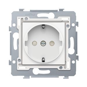 Niko Original wandcontactdoos met randaarde en centraalplaat bright white