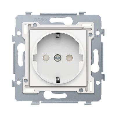 Niko Original wandcontactdoos met randaarde en centraalplaat bright white