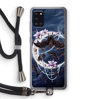 Vleermuizen Maan: Samsung Galaxy A31 Transparant Hoesje met koord