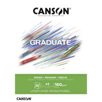 Tekenpapier canson graduate 160gr a3 helderwit | 5 stuks