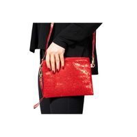 Rood feest schoudertasje met glitters   - - thumbnail
