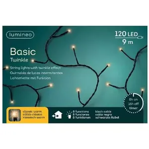 Lumineo basic Twinkle led l900 cm - 120l klassiek warm