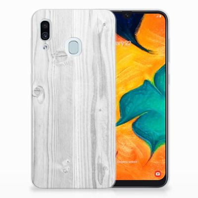 Samsung Galaxy A30 | Bumper Hoesje | White Wood