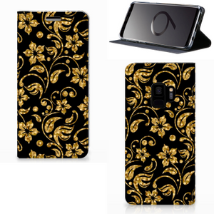 Samsung Galaxy S9 Smart Cover Gouden Bloemen