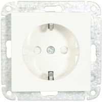 Opus 55 geaarde contactdoos met kinderbeveiliging zonder krallen polarwit