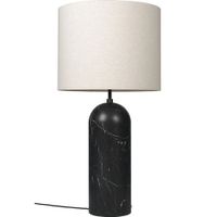 Gubi Gravity XL Low Vloerlamp - Zwart marmer & Canvas wit - thumbnail