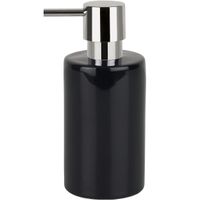 Spirella zeeppompje/dispenser Sienna - glans zwart - porselein - 16 x 7 cm - 300 ml   -