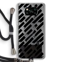 Zwarte vegen: Xiaomi Poco X3 NFC Transparant Hoesje met koord Zwarte vegen: Xiaomi Poco X3 NFC Transparant Hoesje met koord