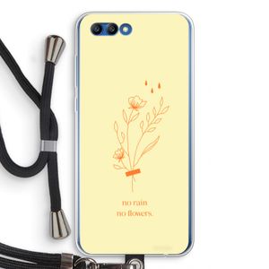 No rain no flowers: Honor 10 Transparant Hoesje met koord