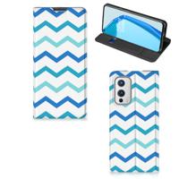 OnePlus 9 | Hoesje met Magneet | Zigzag Blauw