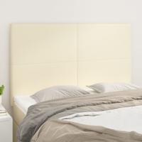Hoofdborden 4 st 72x5x78/88 cm kunstleer crèmekleurig
