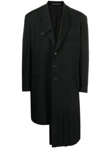 Yohji Yamamoto manteau boutonné à slogan imprimé - Noir