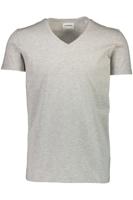 Lindbergh Slim Fit T-Shirt V-hals grijs, Effen - thumbnail