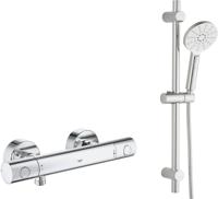 Grohe QuickFix Precision Get thermostaatkraan actieset incl. Ben doucheset met 3 straalsoorten chroom