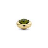 Melano Vivid Basic CZ Steentje Olive | Goud
