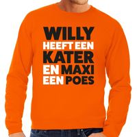 Oranje Koningsdag Maxi heeft een poes sweater heren - thumbnail