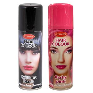 Set van 2x kleuren haarverf/haarspray van 125 ml - Zwart en Roze