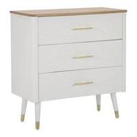 Mauro Ferretti Matera Wit en bruin houten dressoir met 3 lades