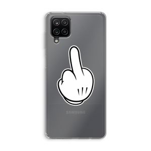 Middle finger white: Samsung Galaxy A12 Transparant Hoesje
