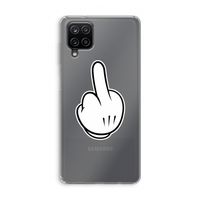 Middle finger white: Samsung Galaxy A12 Transparant Hoesje