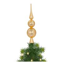 Inge Christmas piek - 1x - goud - glas - 31 cm - gedecoreerd - kerstboom topper - kerstversiering