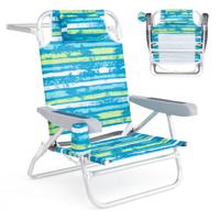 Opvouwbare Strandstoelen Licht 2-Delige Set Campingstoelen met Verstelbare Rugleuning Groen