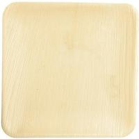 Conpax Wegwerp servies - borden - vierkant - 6x stuks - 25 x 25 cm - biologisch/composteerbaar