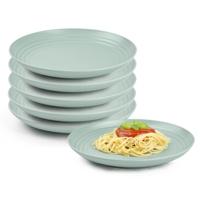 Plasticforte Rond bord/camping bord - 8x - D20 cm - groen - kunststof - onbreekbaar - servies