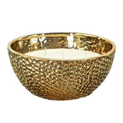 Home Deco Factory Geurkaars Amber - goud - D21 cm - 25 branduren - 5 lonten - sierkaars